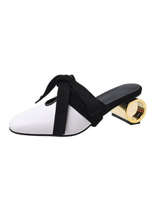 Luxury Round Heel Leather Mary Jane Ballet Lace Up Shoes