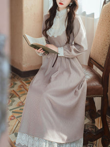 Lilac Lace Ruffles Edwardian Revival Dress
