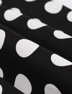 Off Shoulder Polka Dots 1950S Vintage Swing Dress With Button