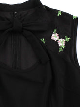 Load image into Gallery viewer, Black Semi Sheer Lace Embroidered Sleeveless 1950S Vintage Dress