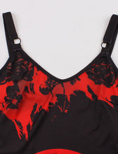 Load image into Gallery viewer, Halloween Strap Floral Print 1950S Vintage Swing Dress