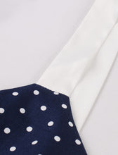 Load image into Gallery viewer, Navy Spaghetti Strap Polka Dots 1950S Swing Dress