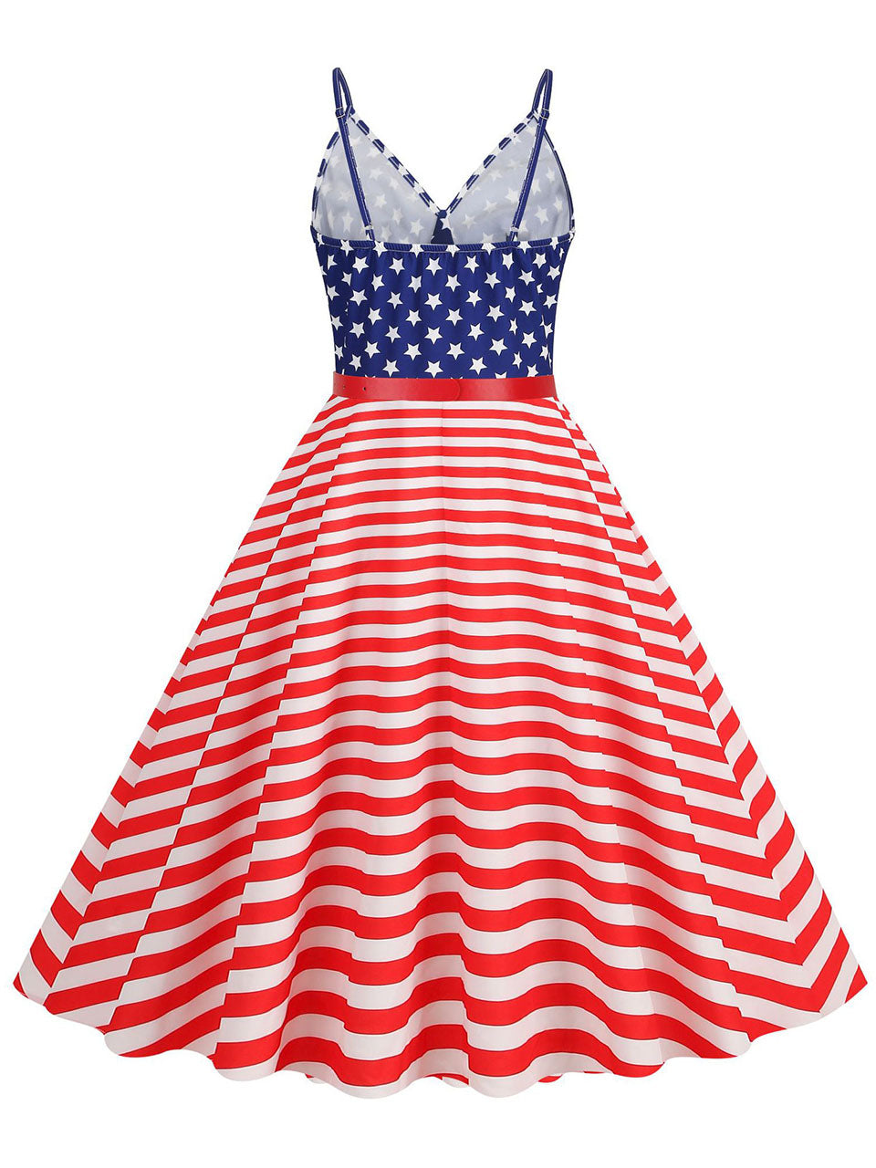 spaghetti strap dress amazon Straps Soft and stretchy fabric Fitted perfect summer dress Always Cut American Flag Stars Stripes Spaghetti