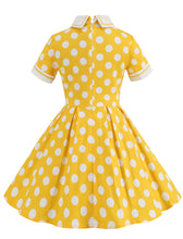 Load image into Gallery viewer, Kids Little Girls&#39; Dress Polka Dots Peter Pan Collar 1950S Dress With Pockets