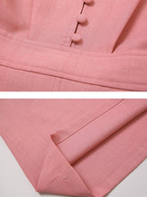 Load image into Gallery viewer, Pink Sailor Style Fake Two Piece Design 1950S Vintage Dress