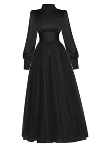 Retro Palace Puffed Sleeves Tulle 1950s Party Vintage Swing Dress