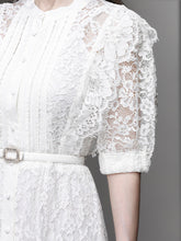 Load image into Gallery viewer, White Lace Ruffled Fairy Dress Wedding 1950S dress