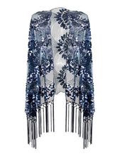 Load image into Gallery viewer, Great Gatsby 1920&#39;s Bridal Flapper Sequin Cape