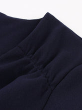 Load image into Gallery viewer, Navy V Neck Short Sleeve 1950S Vintage Dress