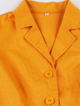 Load image into Gallery viewer, Yellow Turndown Collar Short Sleeve 1950S Vintage Dress With Belt