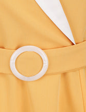 Load image into Gallery viewer, Yellow V Neck Short Sleeve Swing Vintage 1950S Dress With Belt