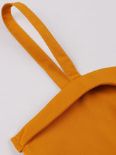 Load image into Gallery viewer, Yellow Spaghetti Strap Short Sleeve Vintage Swing Dress
