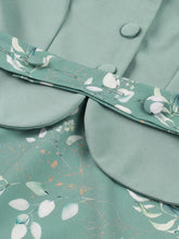 Load image into Gallery viewer, Green Peter Pan Collar Floral 1950s Vintage Swing Dress
