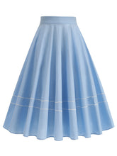 Load image into Gallery viewer, 1950S Blue High Waist Pleated Swing Vintage Skirt With Pockets