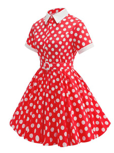 Kids Little Girls' Dress Polka Dots 1950S Vintage Dress