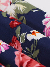 Load image into Gallery viewer, Navy Sweet Heart Floral Print 1950S Vintage Dress