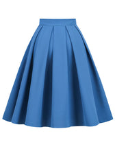 Load image into Gallery viewer, 1950S Blue High Wasit Pleated Swing Vintage Skirt