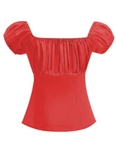 Load image into Gallery viewer, Regencycore 1950s Puff-Sleeve Ruched Top