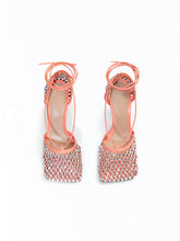 Load image into Gallery viewer, 10CM High Heel Square Toe Rhinestones Twine Sandals