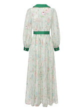Load image into Gallery viewer, Red Floral Print Vintage Beaded Maxi Dress