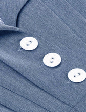 Load image into Gallery viewer, Denim Blue Turn Down Collar 1950S Vintage Swing Dress