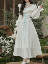 Load image into Gallery viewer, White Victorian Style Off-Shoulder Lace Corset Wedding Gown Wedding Maxi Dress