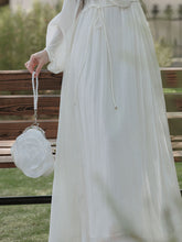 Load image into Gallery viewer, Vintage White Lace Fringe Flowing Boho Wedding Maxi Dress