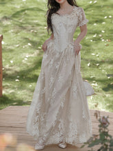 Load image into Gallery viewer, Ivory Victorian Style Lace Corset Wedding Gown Wedding Maxi Dress