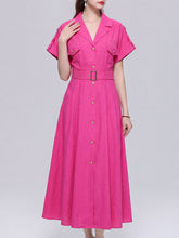Load image into Gallery viewer, Vintage 1940s Style Brown Safari Shirt Dress