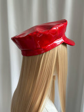 Load image into Gallery viewer, Red Patent Leather Biker Hat