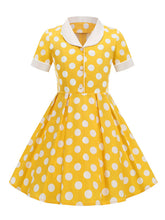 Load image into Gallery viewer, Kids Little Girls' Dress Polka Dots 1950S Vintage Dress