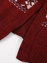 Load image into Gallery viewer, 2PS Burgundy Fair Isle Knit Cape with Long-Sleeve  Sweater Dress