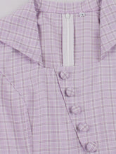 Load image into Gallery viewer, Purple Plaid Square Collar 1950s Swing Dress