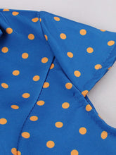 Load image into Gallery viewer, 1950s Vintage Blue &amp; Yellow Polka Dot Rockabilly Swing Dress