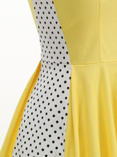 Load image into Gallery viewer, 1950s Vintage Polka Dot Sleeveless Retro Swing Dress