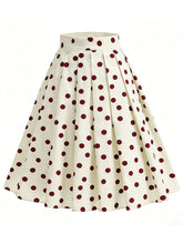 Load image into Gallery viewer, 1950S Red Polka Dot High Waist Pleated Swing Vintage Skirt