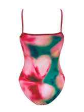 Load image into Gallery viewer, Women's Floral Watercolor One Piece Swimsuit with Mesh Asymmetric Maxi Skirt Set