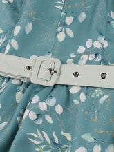 Load image into Gallery viewer, Retro Teal Lapel Collar Sleeveless A-Line Swing Dress with Pocket