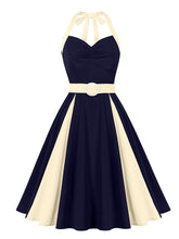 Load image into Gallery viewer, Barbiecore Pink Two-Tone 1950s Sweetheart Halter Neck Swing Dress