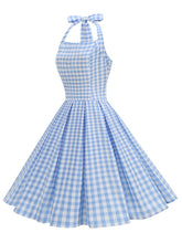 Load image into Gallery viewer, Red Plaid Halter Neck Vintage Dress