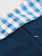 Load image into Gallery viewer, 1950s Blue Peter Pan Collar with Bow Swing Dress