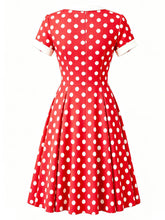 Load image into Gallery viewer, 1950s Vintage Red Polka Dot Sweetheart Swing Dress
