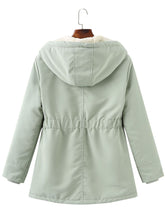 Load image into Gallery viewer, Women's Navy Blue Fleece Lined Hooded Parka Jacket and Warm Winter Coat Heavyweight Windbreaker with Pockets