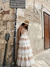 Load image into Gallery viewer, White Bohemian Bralette Top and Maxi Skirt Set
