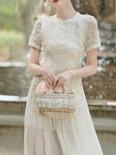 Load image into Gallery viewer, Cream Vintage Victorian Lace Maxi Dress