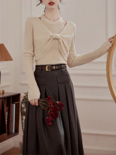 Load image into Gallery viewer, 2PS Apricot Sweater And Pleated Swing Skirt 1950S Vintage Outfits