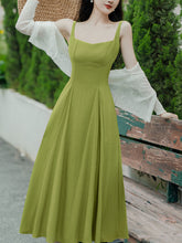 Load image into Gallery viewer, 2PS Green Strap 1950S Vintage Dress With Long Sleeve Cardigan