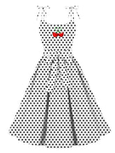 Load image into Gallery viewer, Sweet Love Polka Dots Print  Spaghetti Strap 1950s Vintage Swing Dress