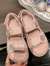 Load image into Gallery viewer, Women&#39;s Round Toe Platform Sandals Leather Vintage Shoes