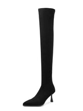 Load image into Gallery viewer, Women‘s Stiletto Heel Long Boots Suede Over-The-Knee Boots with Pointed Toe